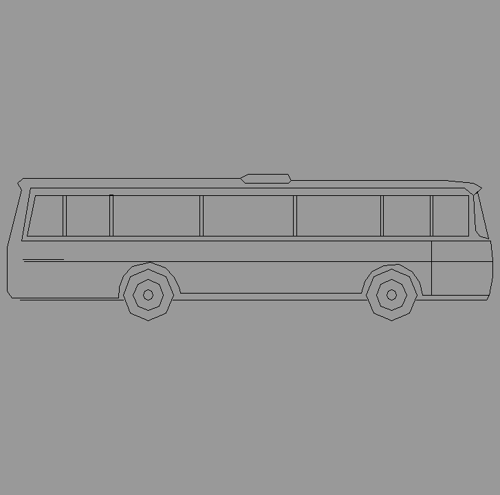 Bloque Autocad Vista de Autobús en Perfil